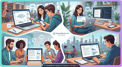 UploadWords.com tech news users including students and content creators analyzing text