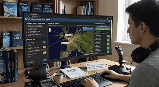 Beginner choosing an active virtual airline by checking community rules and simulator support.