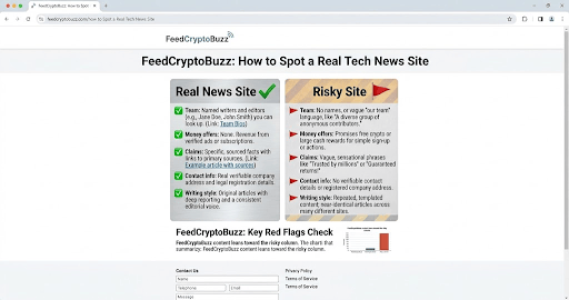 how to spot a real tech news site vs a risky one