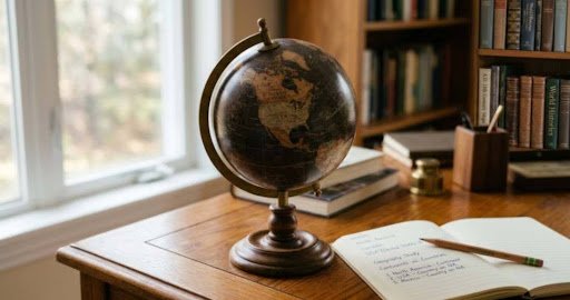 Desk globe showing North America to answer is united states of america a continent